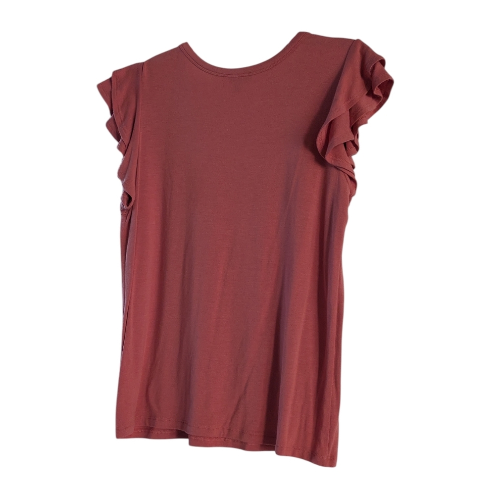 Express Ruffled Sleeve Rose Top - Picture 6 of 6